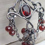 Dark red garnet gothic pendant