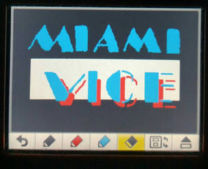 Miami Vice logo drawn on 2DS Game Notes