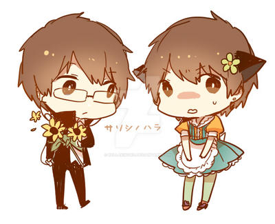 Two Chibi Talking 2 Chibi Boys by Rellakinoko on DeviantArt