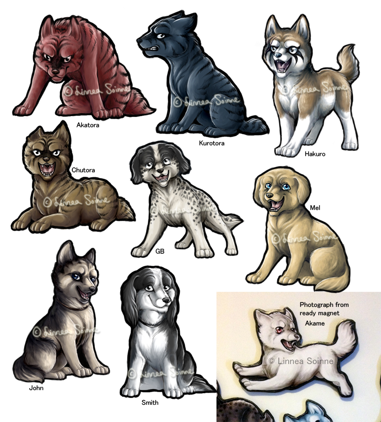 Ginga magnets, more characters