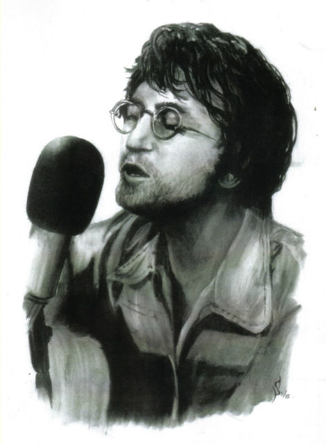 John Lennon Charcoal portrait for sale