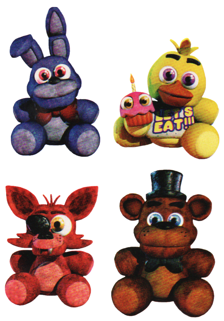 FNaF Plushie Renders Cutouts by SarahDeFroggo225 on DeviantArt