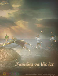 Training on the ice.