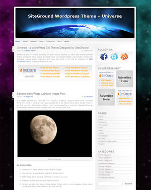 Free WordPress Theme: Universe