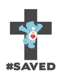 #SAVED PRETEND BEAR WITH CROSS DESIGN