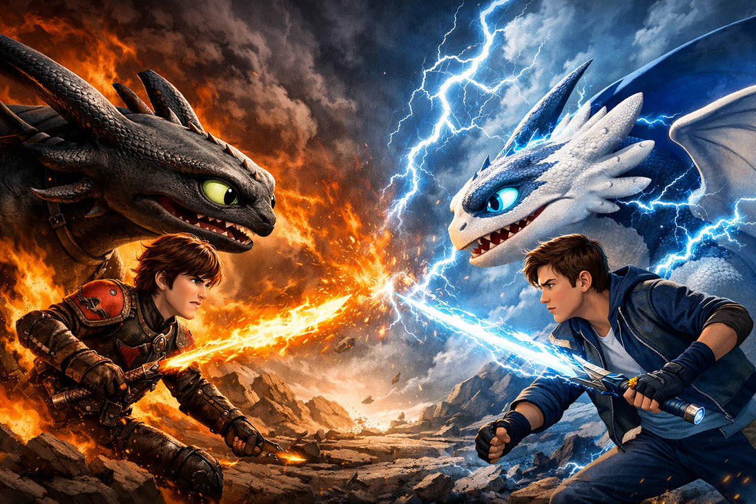 Hiccup And Toothless Vs. Tom And Thunder by ORCAFURYX on DeviantArt