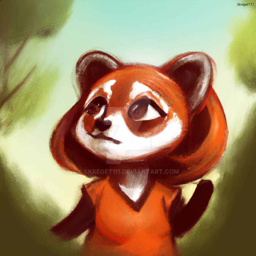 Red panda In the forest by skreget111 on DeviantArt