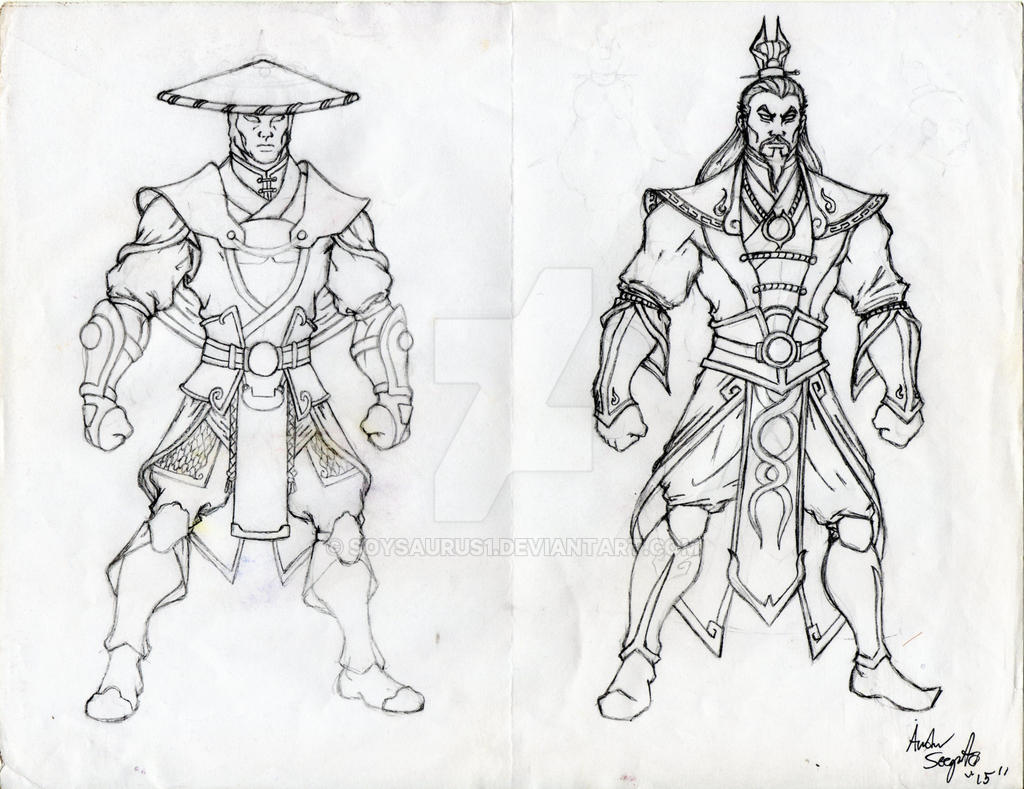 Elder God Raiden and Shang Tsung Concepts. WIP by soysaurus1 on DeviantArt