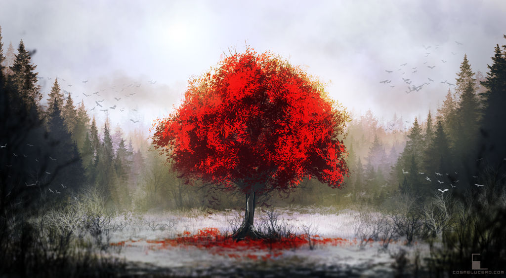 Red Tree 2 by Aeflus on DeviantArt