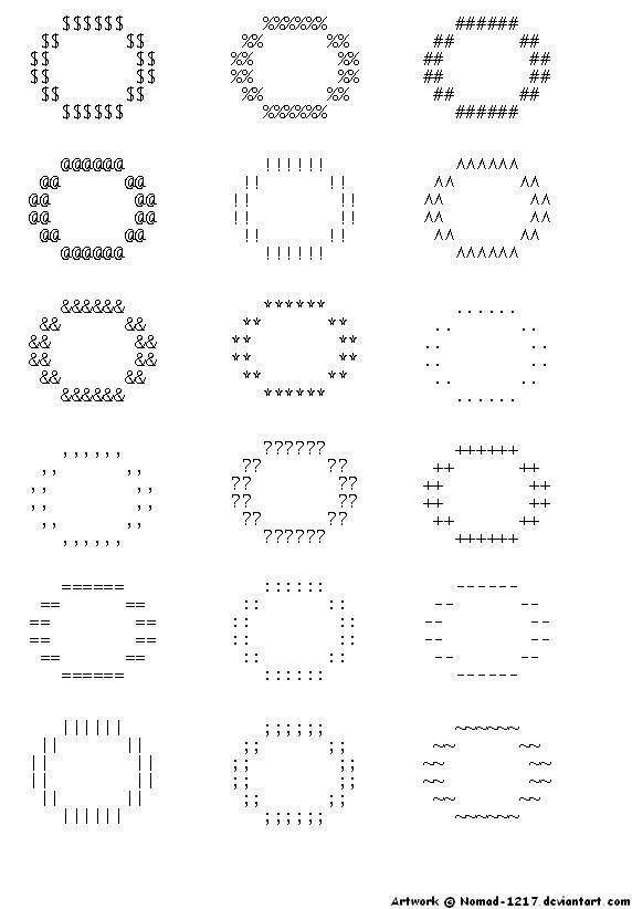 Ascii Small Pattern ASCII Circles II by Nomad-1217 on DeviantArt