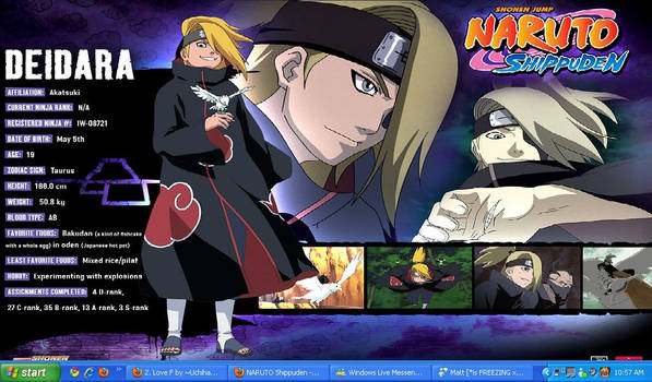 Deidara Profile Desktop 8D