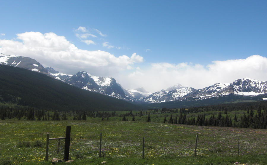 Snow capped mountains