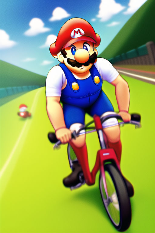 Mario riding a bike by doberfinch on DeviantArt
