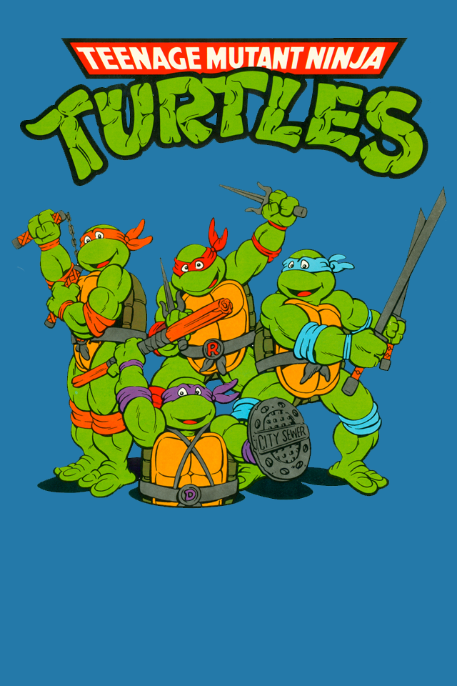 TMNT Retro Cartoon iPhone Home Wallpaper