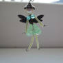 Tiny fairy pendant in green and blue