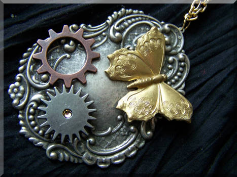 SteamPunk Butterfly Necklace 2
