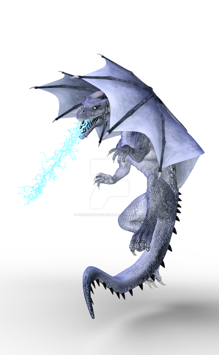 Grey Dragon Ice Breath with Ground Shadow
