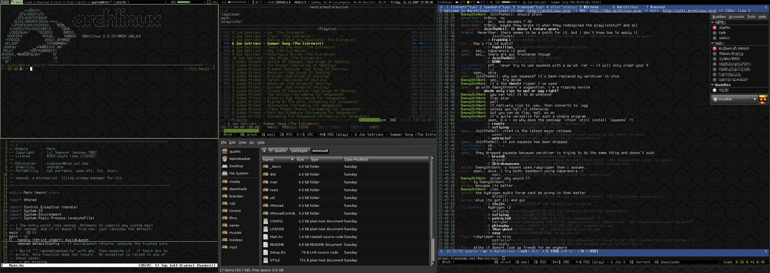 Arch linux and XMonad WM by Jboost on DeviantArt