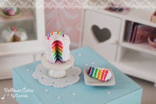 Miniature rainbow cake