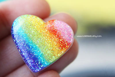 Resin Rainbow Heart