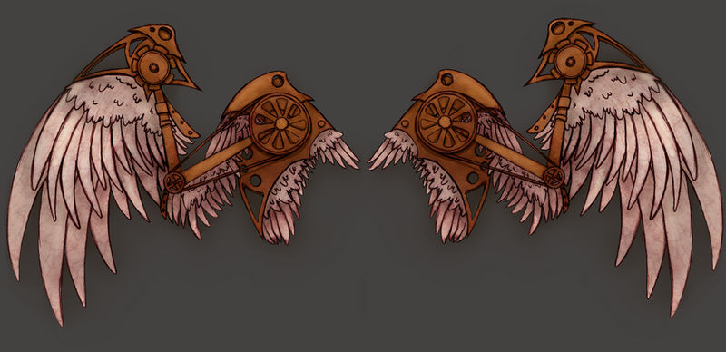 Steampunk Angel Wings Tee Design