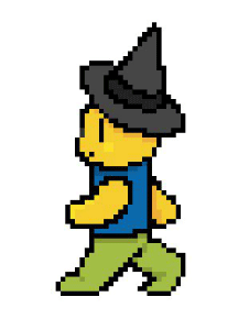 make a short gif of a roblox avatar in pixel art