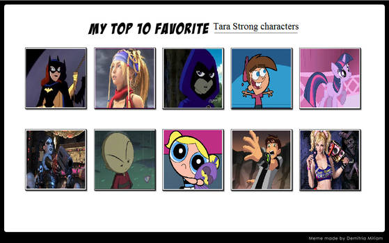 My Top 10 Favorite Tara Strong Characters