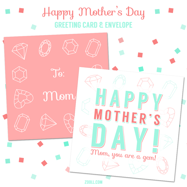 Mother's Day Greeting Card And Envelope Printable