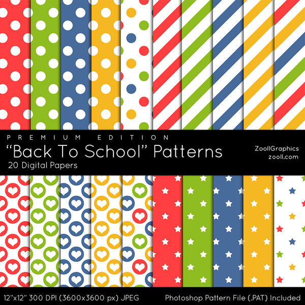 Back To School Patterns - Premium Edition