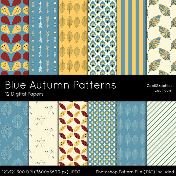 Blue Fall Pattern Blue Autumn Patterns by MysticEmma on DeviantArt