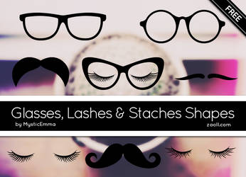 Glasses, Lashes And Staches Shapes by MysticEmma