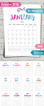 Calendar 2016 A4 Printable