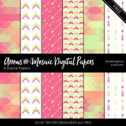 Arrows And Mosaic Digital Papers