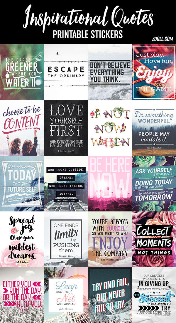 Inspirational Quotes Printable Stickers