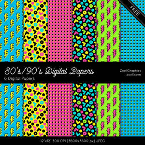80s 90s Digital Papers