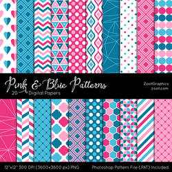 Pink And Blue Patterns