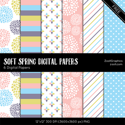 Soft Spring Digital Papers