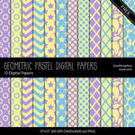 Geometric Pastel Digital Papers