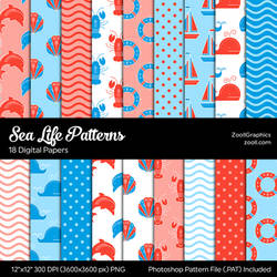 Sea Life Digital Papers