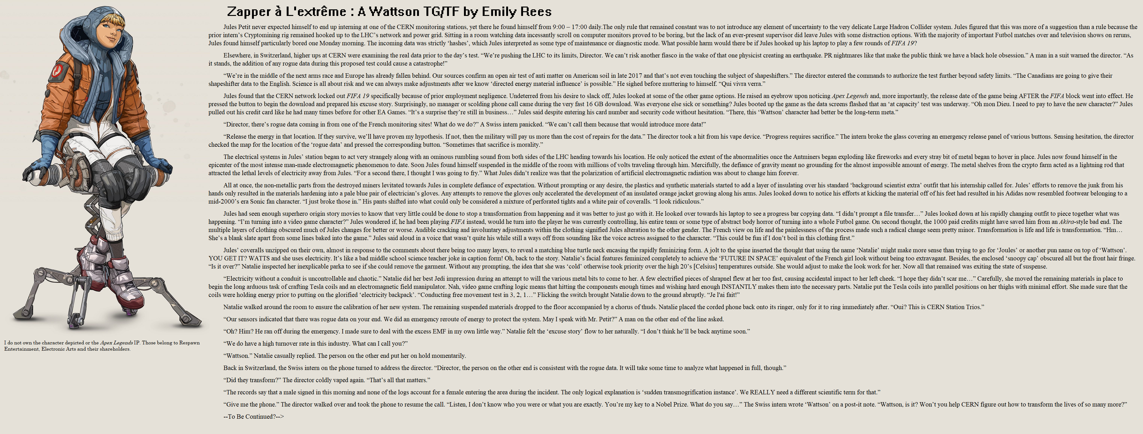 Zapper A L Extreme Wattson Apex Legends Tg Tf By Emilyrees On Deviantart