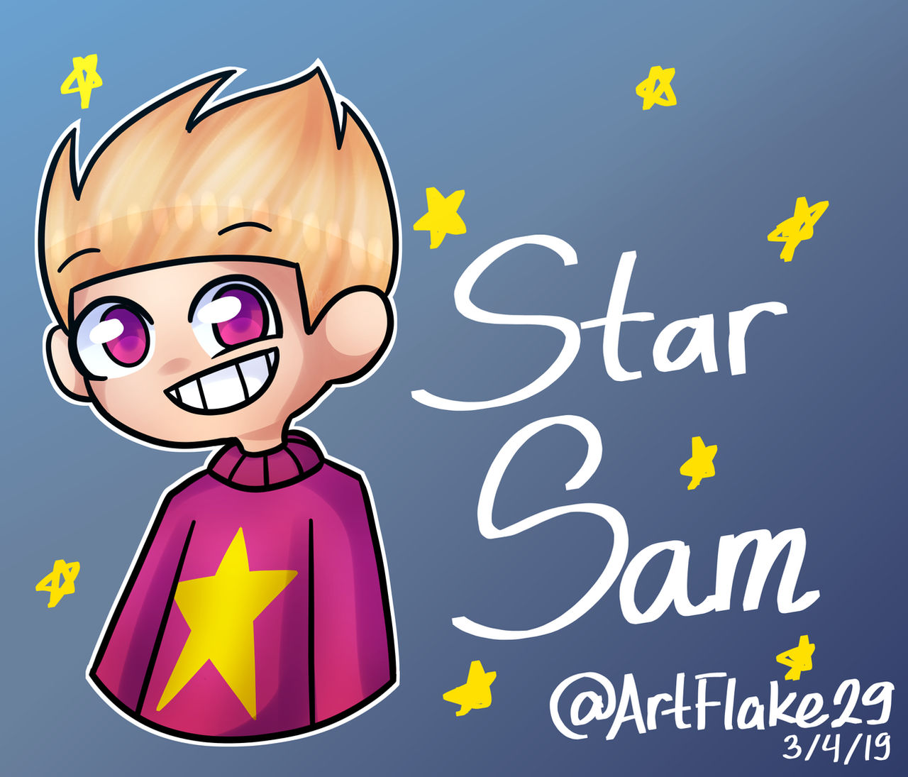 Everstar Sam Star Sam Redraw (+SPEEDPAINT) by ArtFlake29 on DeviantArt