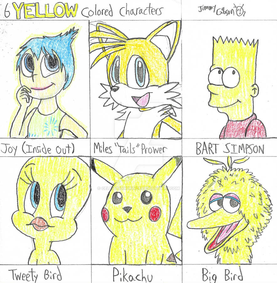6 YELLOW colored characters by CelmationPrince on DeviantArt