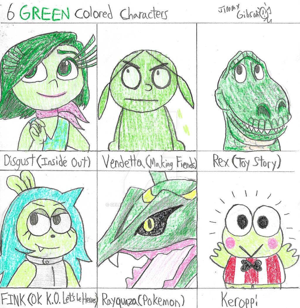 6 GREEN colored characters by CelmationPrince on DeviantArt