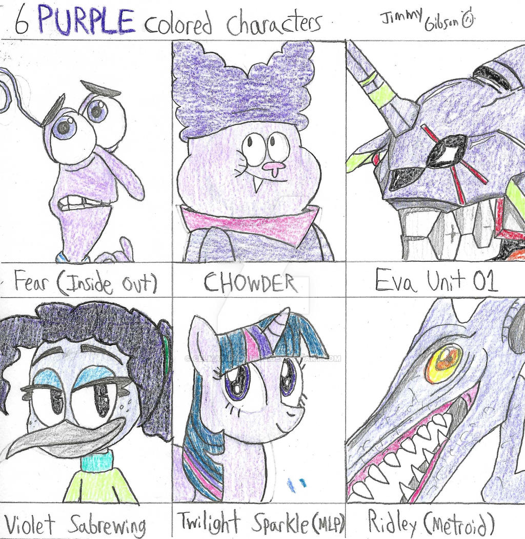 Purple Character Examples 6 PURPLE colored characters by CelmationPrince on DeviantArt