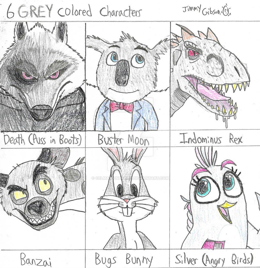 Grey Rabbit Characters 6 GREY colored characters by CelmationPrince on DeviantArt