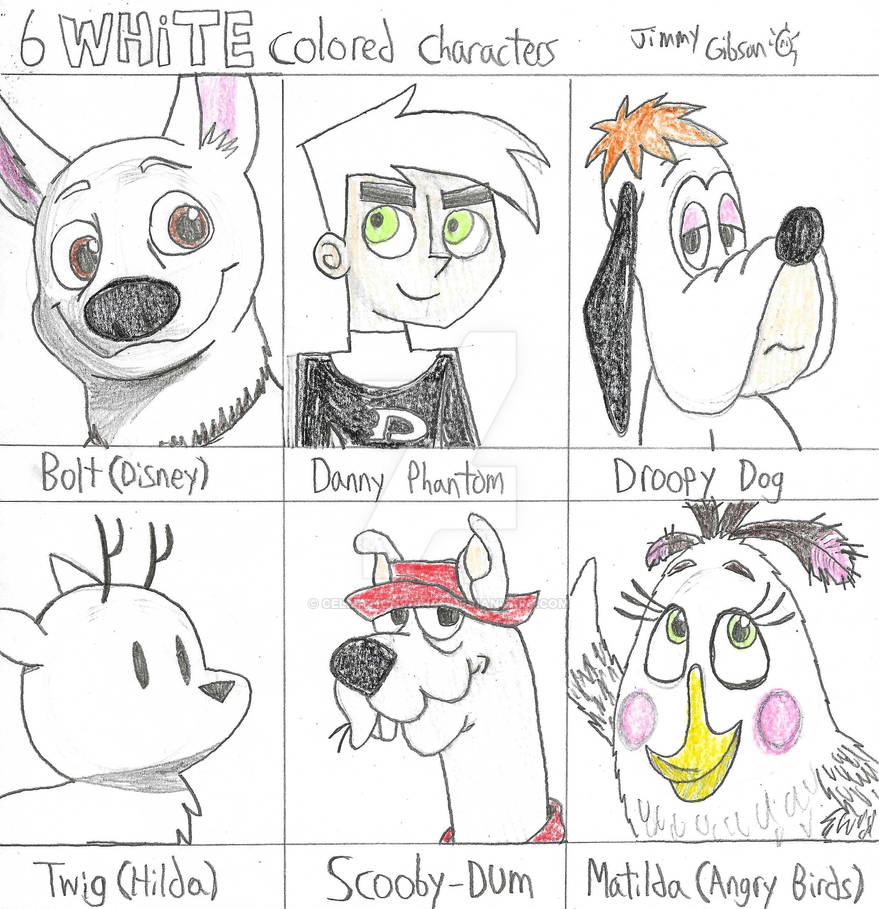 6 WHITE colored characters by CelmationPrince on DeviantArt
