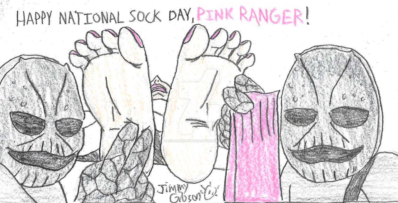 Happy National Sock Day, Pink Ranger! by CelmationPrince on DeviantArt