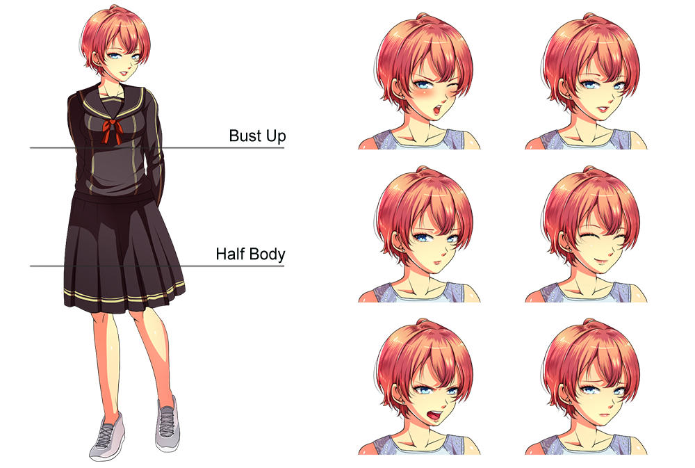 Character Design for Visual Novel by inariawans on DeviantArt