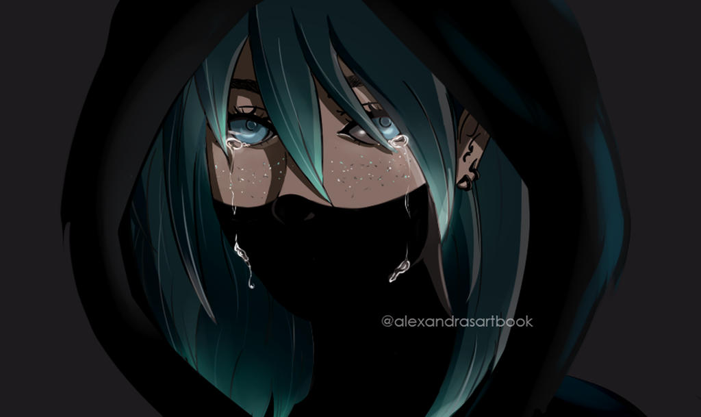Crying in the darkness by alexandrasartbook on DeviantArt