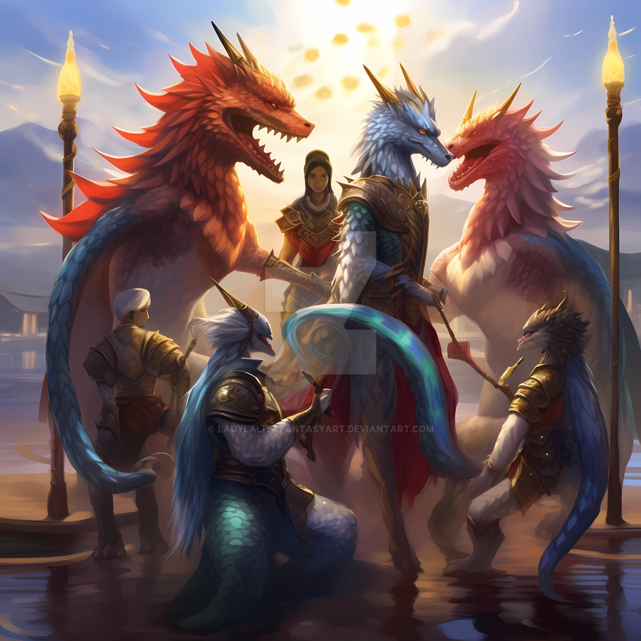Dragon Manipulation Dragons under magical lighting fantasy by LadyLalitaFantasyArt on ...